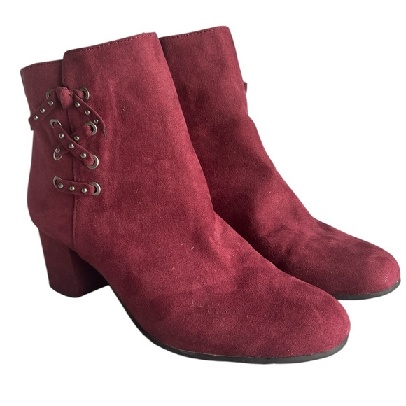 Circus by Sam Edelman Vinnie Ankle Suede Boots in Cranberry/Red Size 9 EUC - Picture 1 of 8